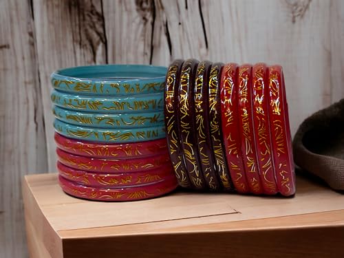 Printed Indian Kanch Bangles for Girls - Style 3